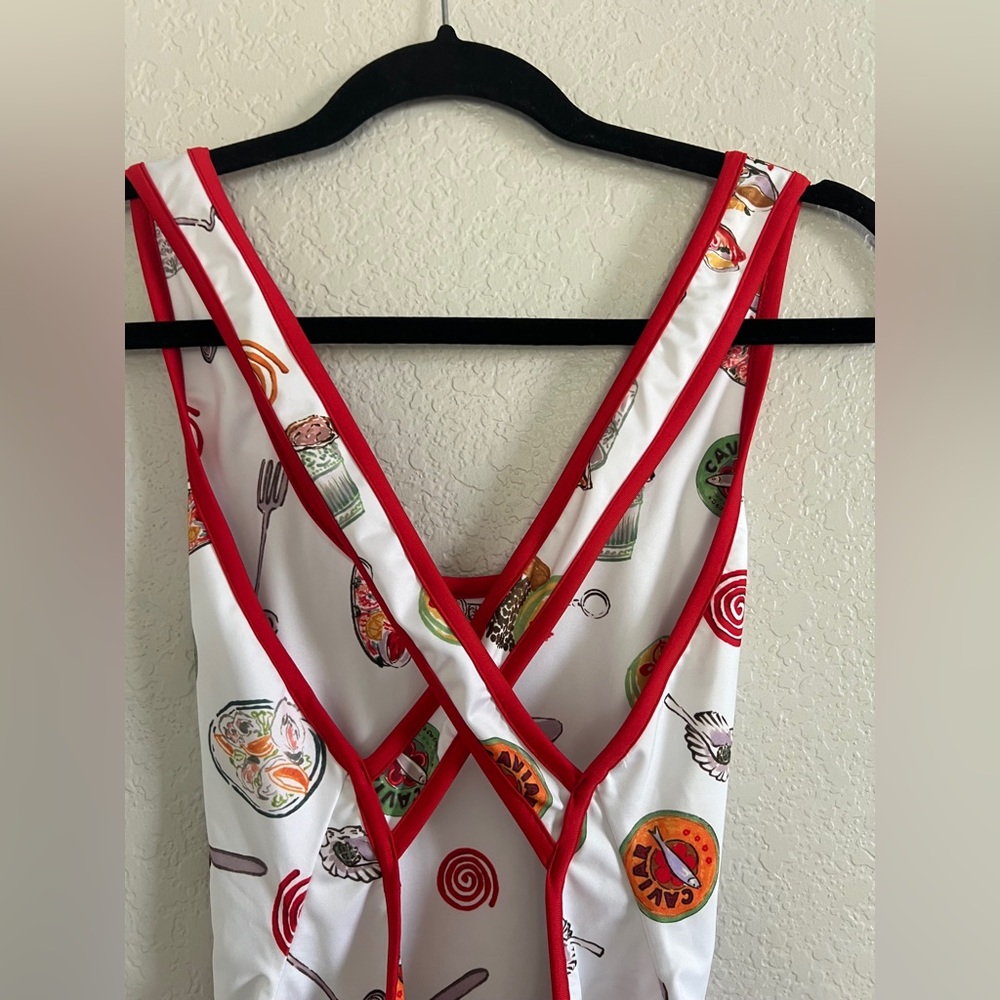 NWT Lisa Says Gah Bo One Piece Caviar Dream Criss Cross Back. Size M - Picture 8 of 12